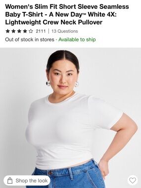 A new day women’s crew neck baby tee - white